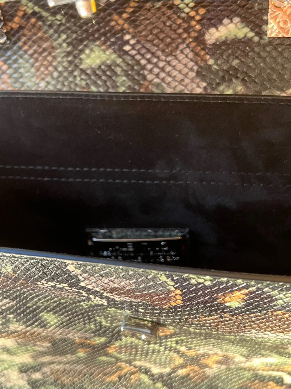 Valentino Multicolor Camouflage Print Leather Top-Handle Satchel